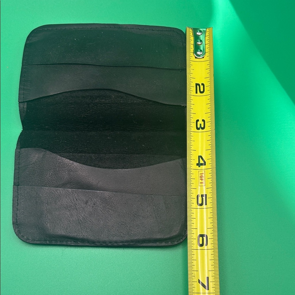 Black Custom Made Leather Card Wallets Set/3 - Picture 11 of 13